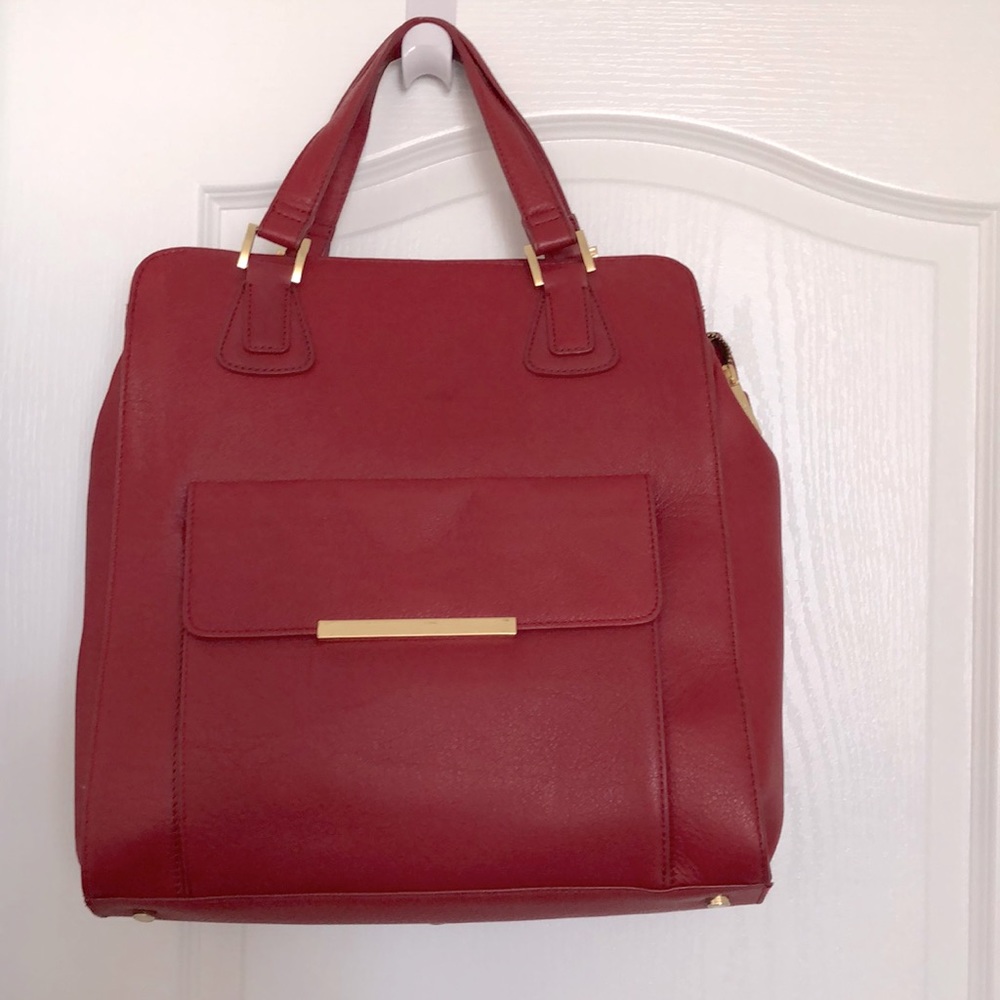 Danier red laptop bag